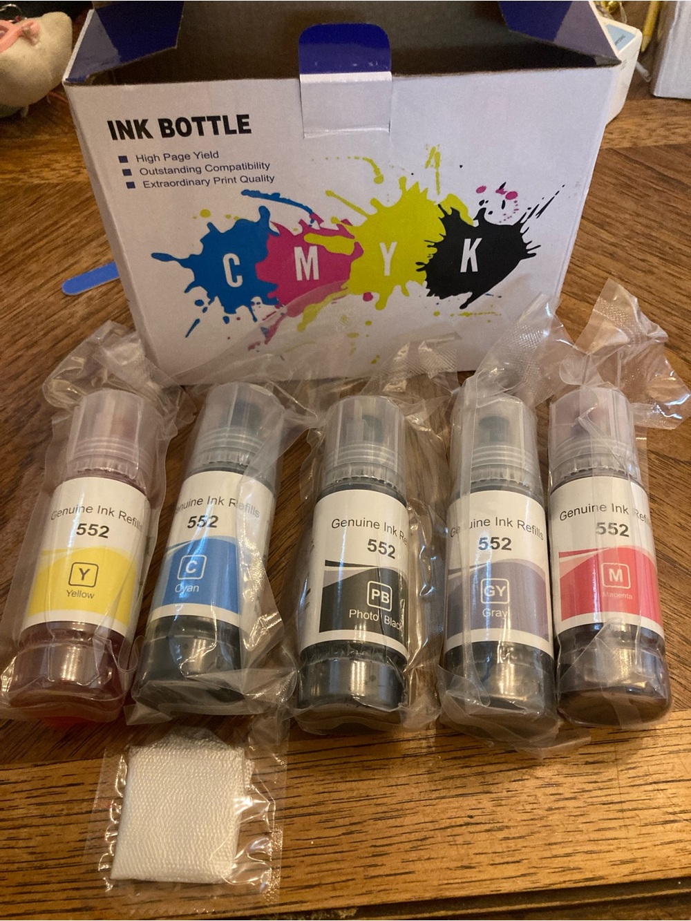 Genuine Ink Refill Bottle Set - printer 552 ink